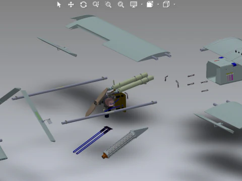 Ukrainian UAV FP-1 long range deep-strike air drone Fire Point 3D Model