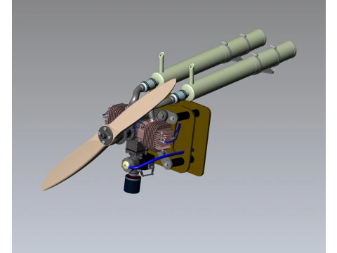Ukrainian UAV FP-1 long range deep-strike air drone Fire Point 3D Model