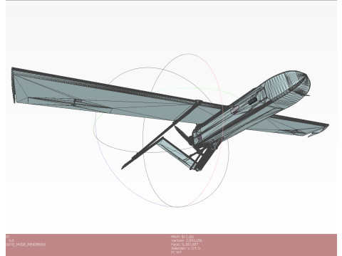Ukrainian UAV FP-1 long range deep-strike air drone Fire Point Modèle 3D