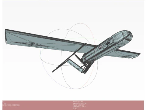 Ukrainian UAV FP-1 long range deep-strike air drone Fire Point 3D Model