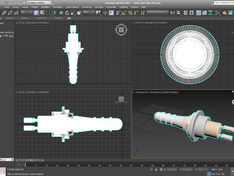 HERTZ HORN NAVAL SEA MINE DETONATOR FUZES SET Printable moulage Modelo 3D