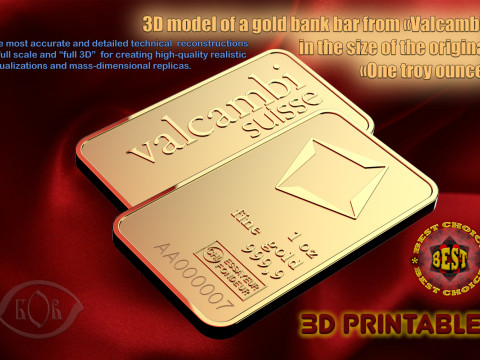 GOLDBARREN 1oz VALCAMBI FEINUNZE 3D Modell