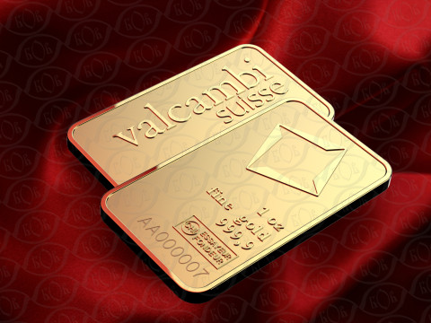 BARRA DE ORO 1oz VALCAMBI ONZA TROY Modelo 3D