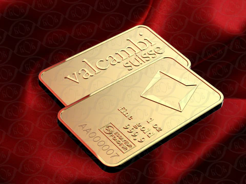 GOLD BAR 1oz VALCAMBI TROY OUNCE 3D Model