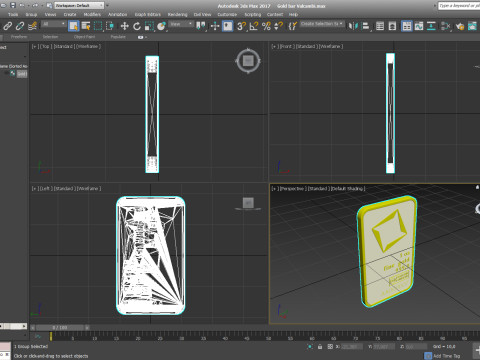 BARRA DE ORO 1oz VALCAMBI ONZA TROY Modelo 3D