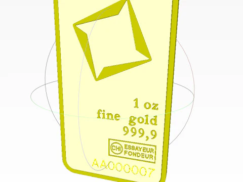 GOLD BAR 1oz VALCAMBI TROY OUNCE 3D Model