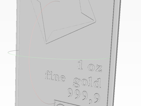 BARRA DE ORO 1oz VALCAMBI ONZA TROY Modelo 3D