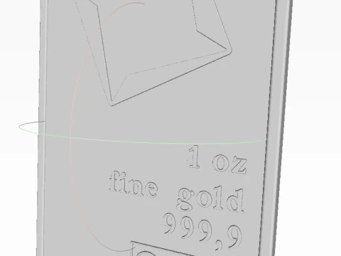 GOLD BAR 1oz VALCAMBI TROY OUNCE 3D Model