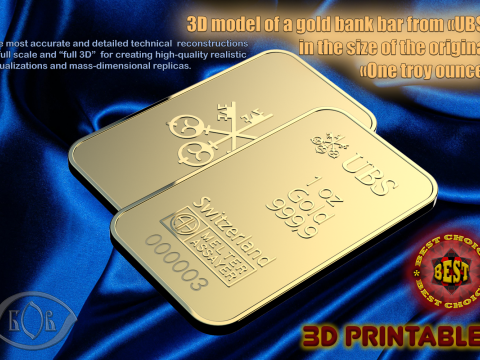 EMAS BARANG 1oz UBS TROY ONS Model 3D