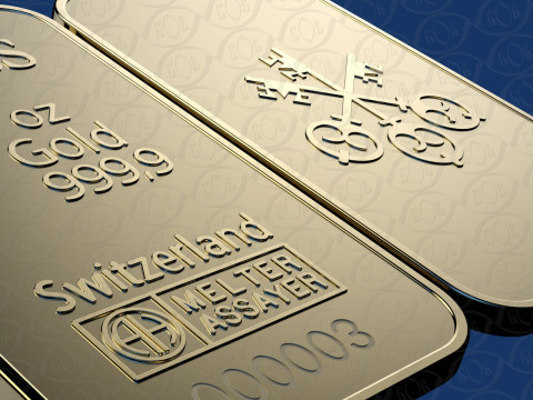 골드바 1온스 UBS 트로이 온스 3D 모델