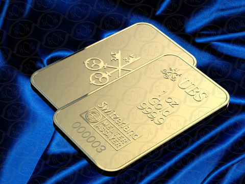 골드바 1온스 UBS 트로이 온스 3D 모델