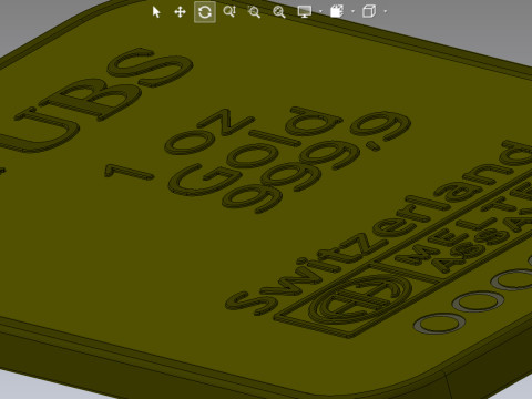 골드바 1온스 UBS 트로이 온스 3D 모델