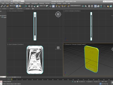 골드바 1온스 UBS 트로이 온스 3D 모델