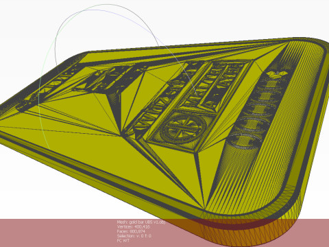 골드바 1온스 UBS 트로이 온스 3D 모델