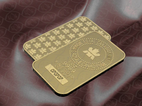 GOLD BAR 1oz Royal Canadian Mint TROY OUNCE 3D Model