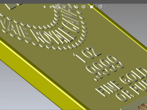 GOLD BAR 1oz Royal Canadian Mint TROY OUNCE 3D Model