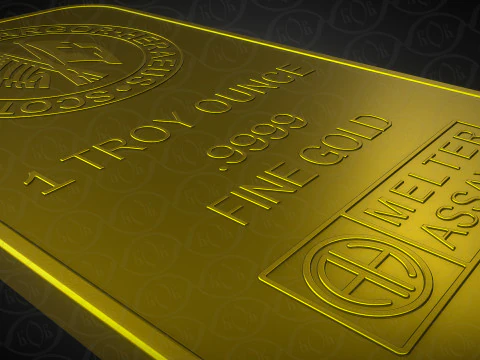 GOLD BAR 1oz Scottsdale Mint TROY OUNCE 3D Model