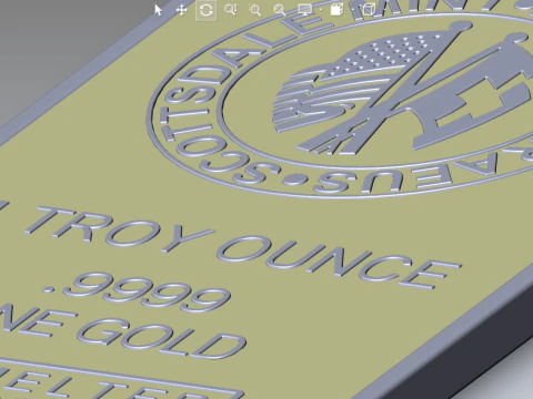 GOLD BAR 1oz Scottsdale Mint TROY OUNCE 3D Model