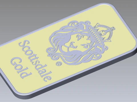 GOLD BAR 1oz Scottsdale Mint TROY OUNCE 3D Model