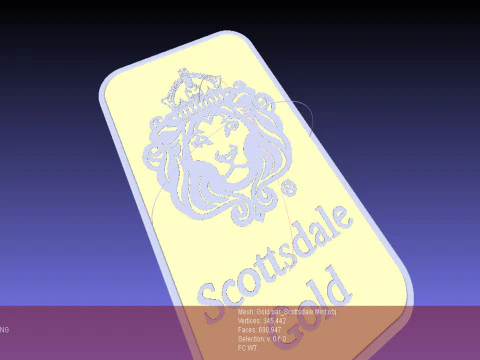 GOLD BAR 1oz Scottsdale Mint TROY OUNCE 3D Model