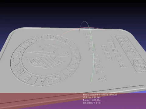 GOLD BAR 1oz Scottsdale Mint TROY OUNCE 3D Model