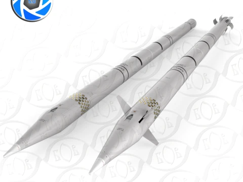 Ukrainian guided rocket projectile R624M for VILKHA M MLRS 3D Model