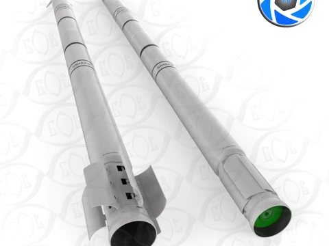 Ukrainian guided rocket projectile R624M for VILKHA M MLRS 3D Model