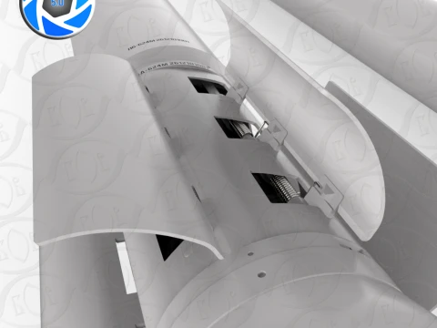 Ukrainian guided rocket projectile R624M for VILKHA M MLRS 3D Model