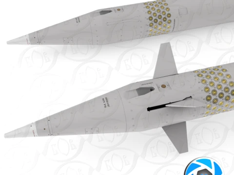 Ukrainian guided rocket projectile R624M for VILKHA M MLRS 3D Model