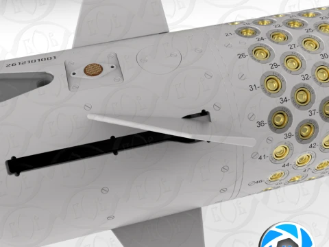 Ukrainian guided rocket projectile R624M for VILKHA M MLRS 3D Model