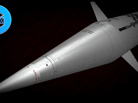 Ukrainian guided rocket projectile R624M for VILKHA M MLRS 3D Model