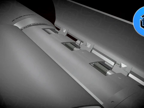 Ukrainian guided rocket projectile R624M for VILKHA M MLRS 3D Model