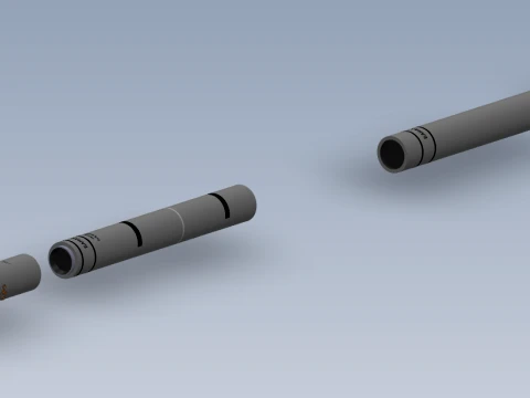 Ukrainian guided rocket projectile R624M for VILKHA M MLRS 3D Model