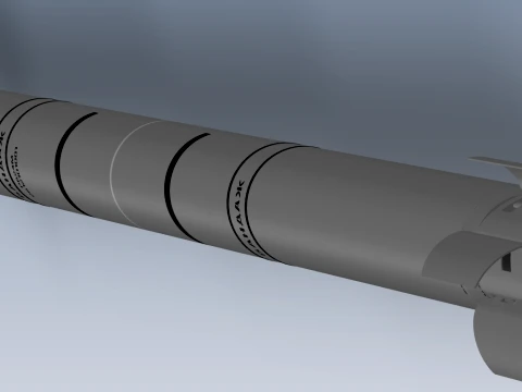 Ukrainian guided rocket projectile R624M for VILKHA M MLRS 3D Model