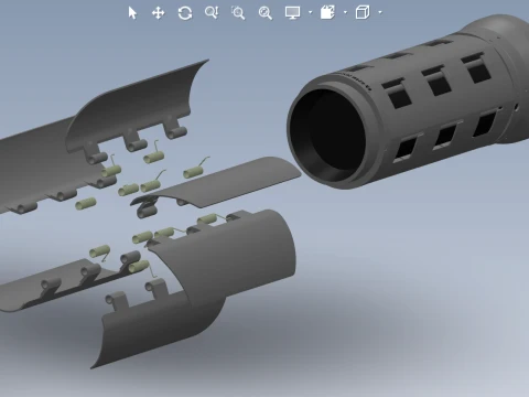 Ukrainian guided rocket projectile R624M for VILKHA M MLRS 3D Model