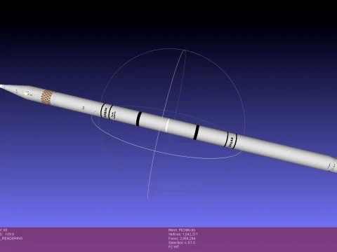 Ukrainian guided rocket projectile R624M for VILKHA M MLRS 3D Model