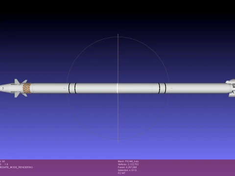Ukrainian guided rocket projectile R624M for VILKHA M MLRS 3D Model