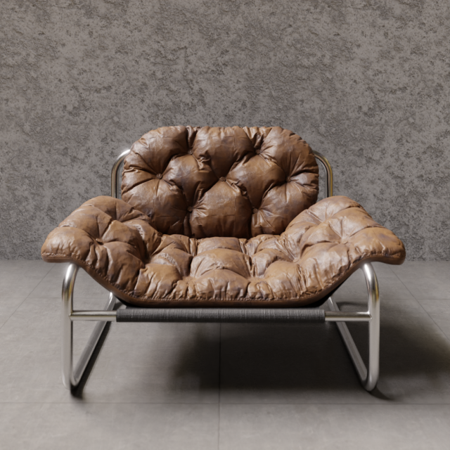 Vintage Leather Armchair 3D Model .c4d .max .obj .3ds .fbx .stl .blend 