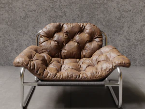 Vintage Leather Armchair 3D Model