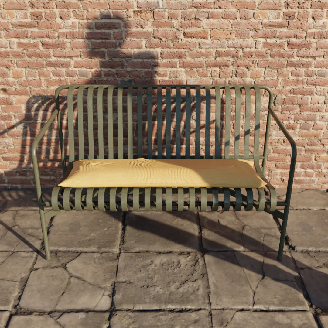 Palisade Metallic Bench 3D Model .c4d .max .obj .3ds .fbx .stl .blend