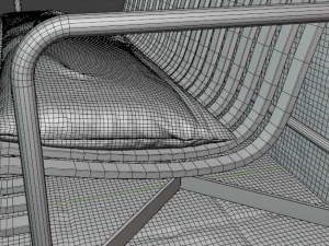 Palisade Metallic Bench 3D Model