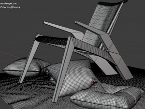 Modern Armchair with rug and pillows 3D 모델