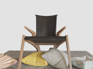Modern Armchair with rug and pillows 3D 모델