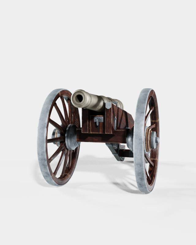 Ancient Cannon 3D Model .c4d .max .obj .3ds .fbx .stl .blend 