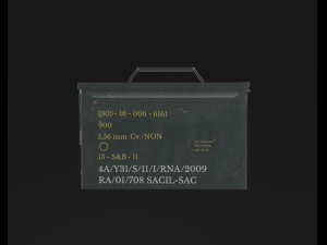 Ammo Box M2A1 and bullet 50 caliber Modelo 3D