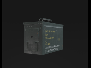 Ammo Box M2A1 and bullet 50 caliber Modelo 3D