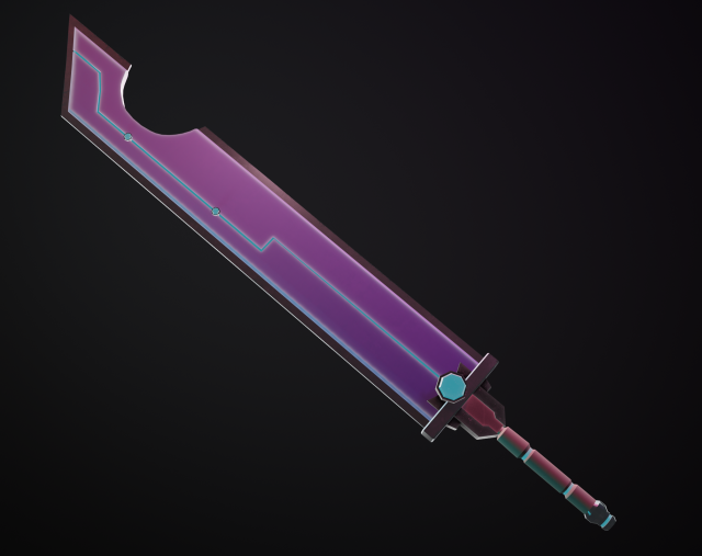 Stylized two-handed sword 3D Модель .c4d .max .obj .3ds .fbx .stl .blend 