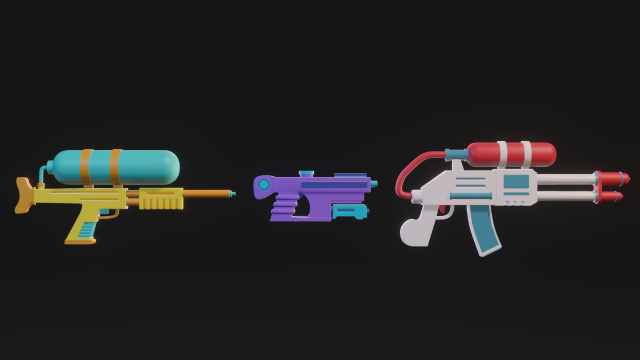 Water Guns 3D 模型 .c4d .max .obj .3ds .fbx .stl .blend 