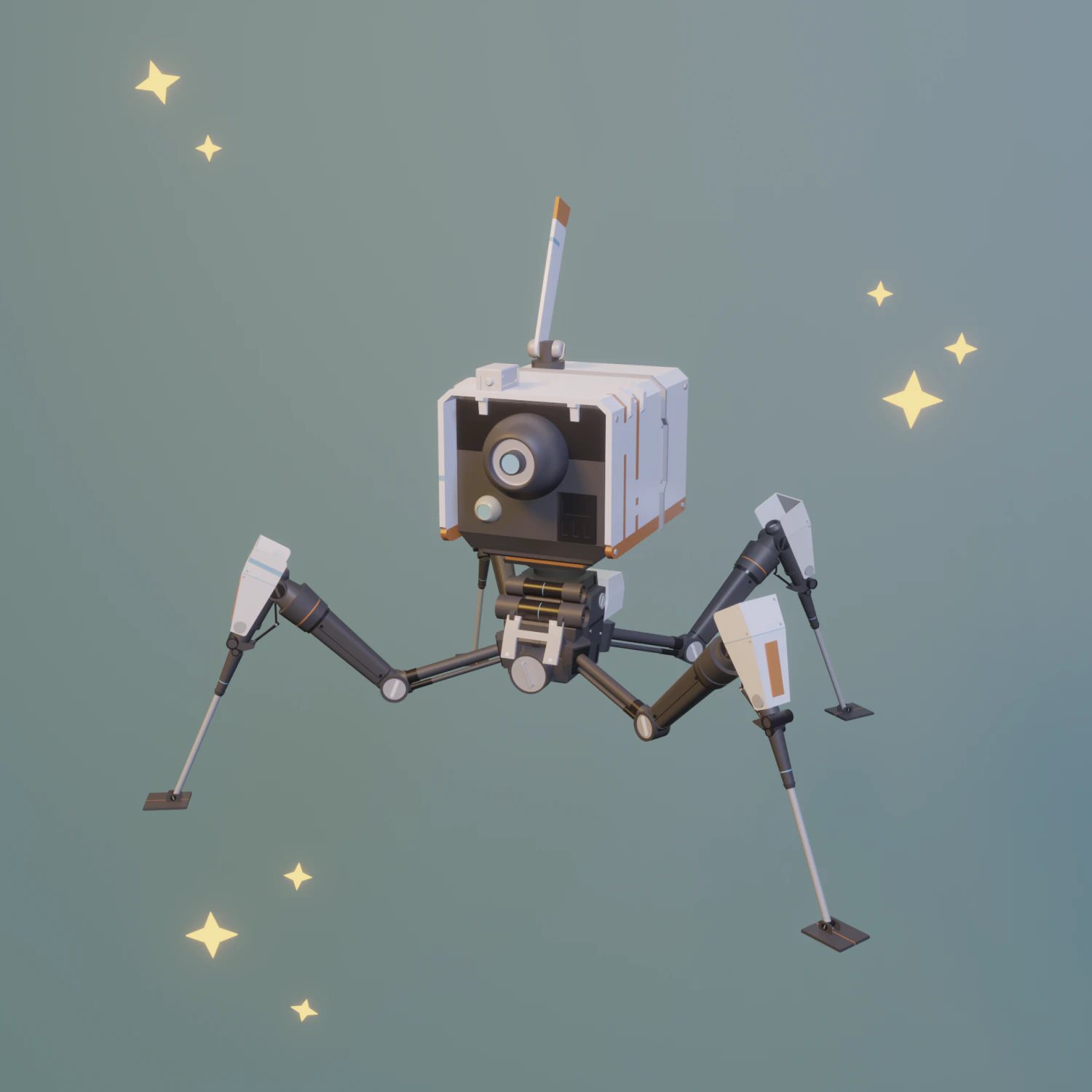 Mini Mecha 3D Model .c4d .max .obj .3ds .fbx .stl .blend 