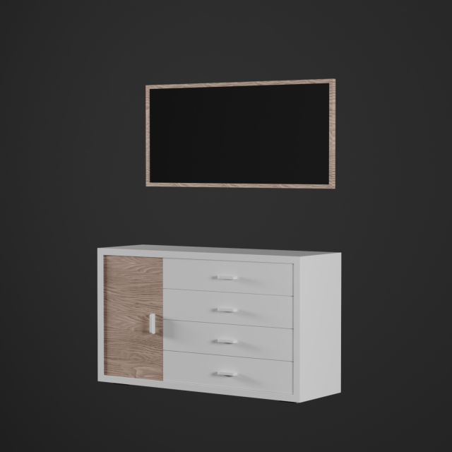 Chest and mirror set 3D Model .c4d .max .obj .3ds .fbx .stl .blend 